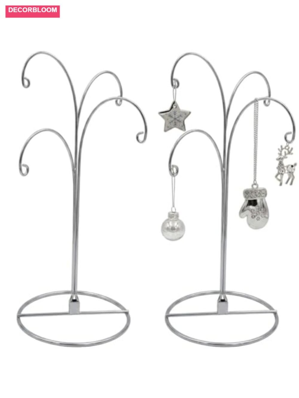 2PC 12 Inch Ornament Display Stand Holder Iron Hanger 4-Arm Tabletop